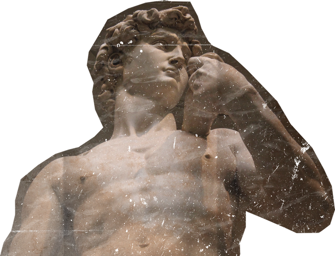 Weathered Historical David of Michelangelo Cut-out